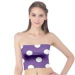 Polka Dots - White on Dark Lavender Violet Tube Top