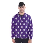 Polka Dots - White on Dark Lavender Violet Wind Breaker (Men)