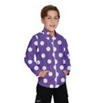 Polka Dots - White on Dark Lavender Violet Wind Breaker (Kids)