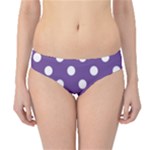 Polka Dots - White on Dark Lavender Violet Hipster Bikini Bottoms
