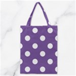 Polka Dots - White on Dark Lavender Violet Classic Tote Bag