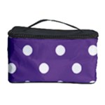 Polka Dots - White on Dark Lavender Violet Cosmetic Storage Case