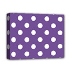 Polka Dots - White on Dark Lavender Violet Deluxe Canvas 14  x 11  (Stretched)