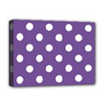 Polka Dots - White on Dark Lavender Violet Deluxe Canvas 16  x 12  (Stretched)