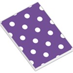 Polka Dots - White on Dark Lavender Violet Large Memo Pads