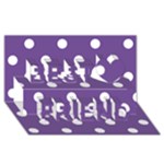 Polka Dots - White on Dark Lavender Violet Best Friends 3D Greeting Card (8x4)