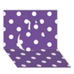 Polka Dots - White on Dark Lavender Violet Apple 3D Greeting Card (7x5)