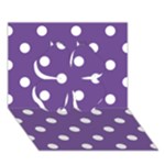 Polka Dots - White on Dark Lavender Violet Clover 3D Greeting Card (7x5)