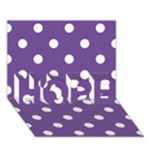 Polka Dots - White on Dark Lavender Violet HOPE 3D Greeting Card (7x5)
