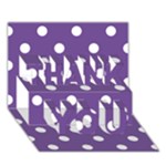 Polka Dots - White on Dark Lavender Violet THANK YOU 3D Greeting Card (7x5)