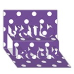 Polka Dots - White on Dark Lavender Violet You Rock 3D Greeting Card (7x5)
