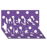 Polka Dots - White on Dark Lavender Violet Merry Xmas 3D Greeting Card (8x4)