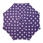 Polka Dots - White on Dark Lavender Violet Golf Umbrella