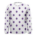 Polka Dots - Dark Lavender Violet on White Men s Long Sleeve T-shirt