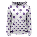 Polka Dots - Dark Lavender Violet on White Women s Pullover Hoodie