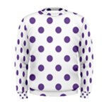 Polka Dots - Dark Lavender Violet on White Men s Sweatshirt