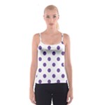 Polka Dots - Dark Lavender Violet on White Spaghetti Strap Top