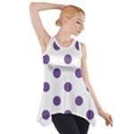 Polka Dots - Dark Lavender Violet on White Side Drop Tank Tunic