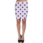Polka Dots - Dark Lavender Violet on White Bodycon Skirt