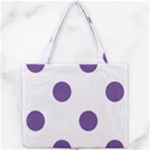 Polka Dots - Dark Lavender Violet on White Mini Tote Bag