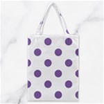Polka Dots - Dark Lavender Violet on White Classic Tote Bag