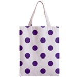 Polka Dots - Dark Lavender Violet on White Zipper Classic Tote Bag