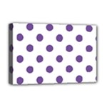 Polka Dots - Dark Lavender Violet on White Deluxe Canvas 18  x 12  (Stretched)