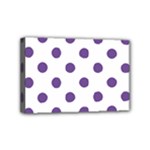 Polka Dots - Dark Lavender Violet on White Mini Canvas 6  x 4  (Stretched)