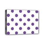 Polka Dots - Dark Lavender Violet on White Mini Canvas 7  x 5  (Stretched)