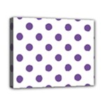 Polka Dots - Dark Lavender Violet on White Canvas 10  x 8  (Stretched)
