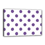 Polka Dots - Dark Lavender Violet on White Canvas 18  x 12  (Stretched)