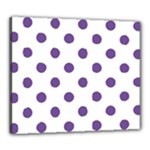 Polka Dots - Dark Lavender Violet on White Canvas 24  x 20  (Stretched)