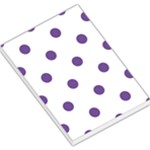 Polka Dots - Dark Lavender Violet on White Large Memo Pads
