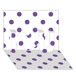 Polka Dots - Dark Lavender Violet on White I Love You 3D Greeting Card (7x5)