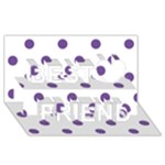 Polka Dots - Dark Lavender Violet on White Best Friends 3D Greeting Card (8x4)