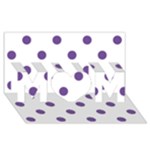 Polka Dots - Dark Lavender Violet on White MOM 3D Greeting Card (8x4)