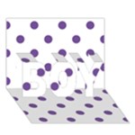 Polka Dots - Dark Lavender Violet on White BOY 3D Greeting Card (7x5)