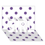 Polka Dots - Dark Lavender Violet on White GIRL 3D Greeting Card (7x5)