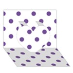 Polka Dots - Dark Lavender Violet on White Heart 3D Greeting Card (7x5)