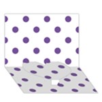 Polka Dots - Dark Lavender Violet on White Heart Bottom 3D Greeting Card (7x5)