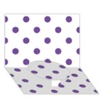 Polka Dots - Dark Lavender Violet on White Circle Bottom 3D Greeting Card (7x5)