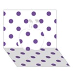 Polka Dots - Dark Lavender Violet on White Apple 3D Greeting Card (7x5)