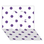 Polka Dots - Dark Lavender Violet on White Clover 3D Greeting Card (7x5)