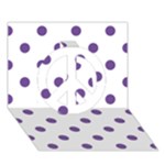 Polka Dots - Dark Lavender Violet on White Peace Sign 3D Greeting Card (7x5)