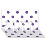 Polka Dots - Dark Lavender Violet on White #1 MOM 3D Greeting Cards (8x4)