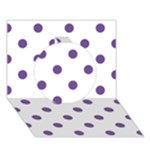 Polka Dots - Dark Lavender Violet on White Circle 3D Greeting Card (7x5)