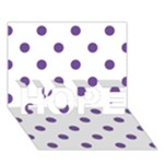 Polka Dots - Dark Lavender Violet on White HOPE 3D Greeting Card (7x5)
