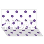 Polka Dots - Dark Lavender Violet on White #1 DAD 3D Greeting Card (8x4)