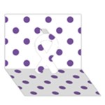 Polka Dots - Dark Lavender Violet on White Ribbon 3D Greeting Card (7x5)