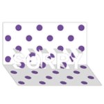 Polka Dots - Dark Lavender Violet on White SORRY 3D Greeting Card (8x4)